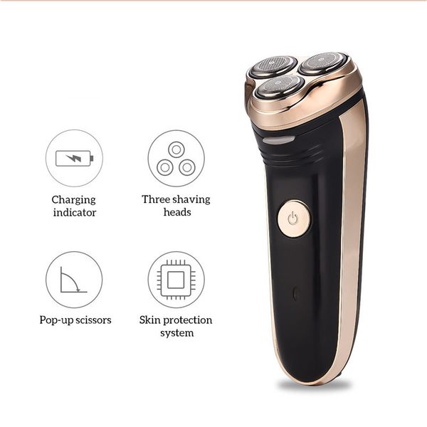 

floating shaving machine men 3d triple blade shaver rechargeable electric razor for men face care beard trimmer shaver cordles
