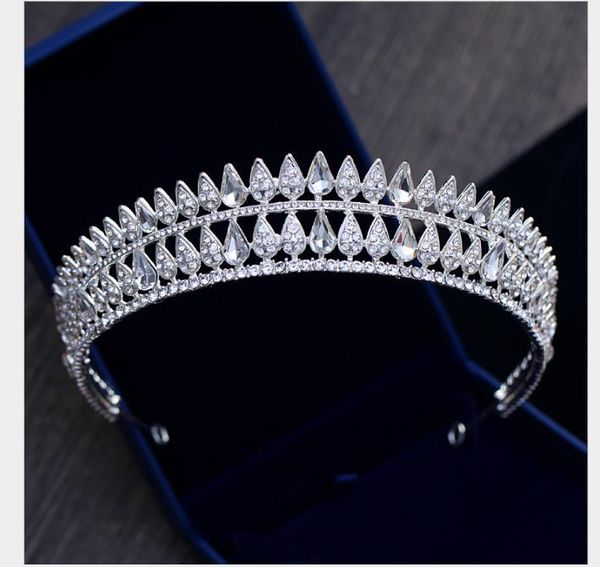 

european bride crown headwear palace hair hoop queen's crown studio p show marriage hair ornaments, Slivery;golden