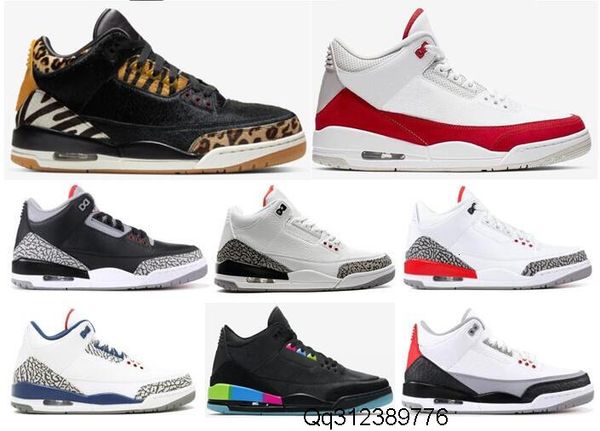 

new 3 3s animal instinct tinker university red black cement basketball shoes men white cement throw line quai 54 sneakers with box