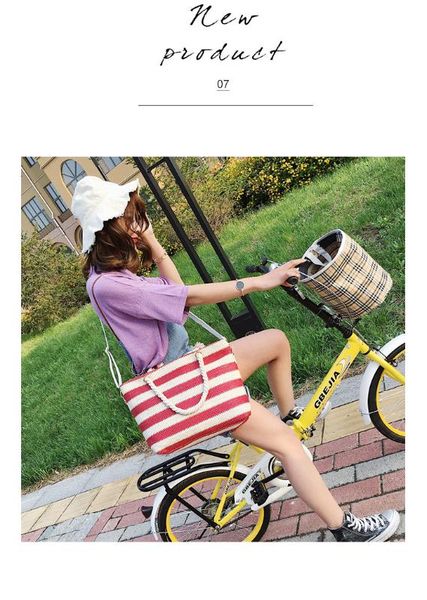 

women's straw beach bag,striped retro handbag, women's bag,luxury handbag,hands-handbag