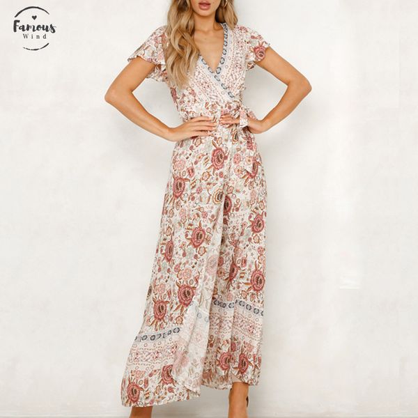 

2019 летние женщины цветочный принт boho dress sexy v образным вырезом высокий сплит пляж длинное платье с коротким рукавом асимметричные по, Black;gray