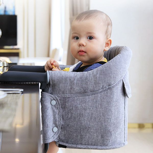 

portable baby highchair foldable feeding chair seat booster safety belt dinning hook-on chair harness lunch cushion