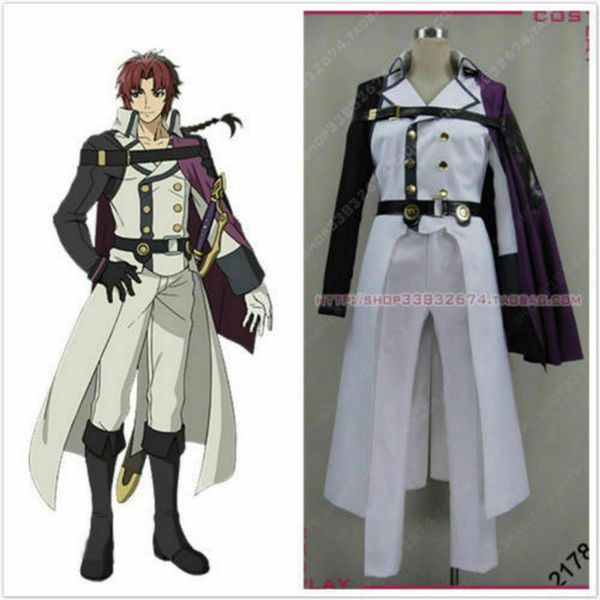 

seraph of the end vampire noble crowley eusford cosplay costume, Black;red