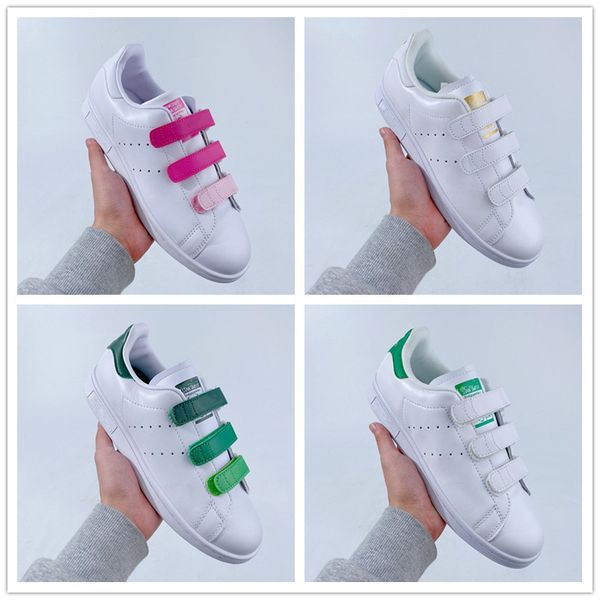 

original stan smith cf white blue pink green tail fashion low casual shoes for men women golden leather vintage designer sneakers eur 36-44, Black