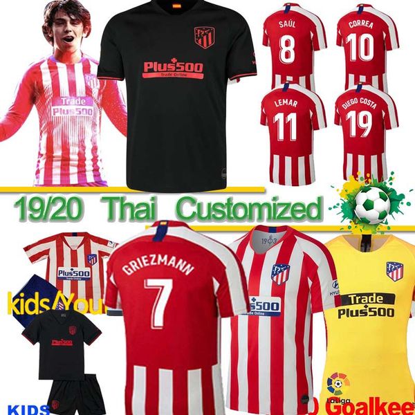 

Thai 19 20 JOAO FELIX Atletico de Madrid Soccer Jerseys LLORENTE camiseta de futbol football soccer shirt JOAO FELIX jersey