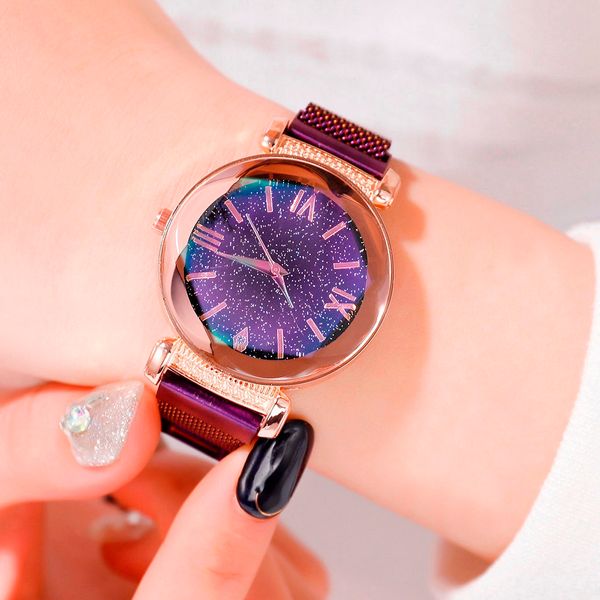 

2019 luxury women watches fashion simple starry dial stainless steel mesh belt ladies quartz watch gift feminino zegarek damski, Slivery;brown