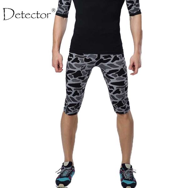 

detector men's summer tight shorts capri quick-drying shorts breathable running, Black;blue