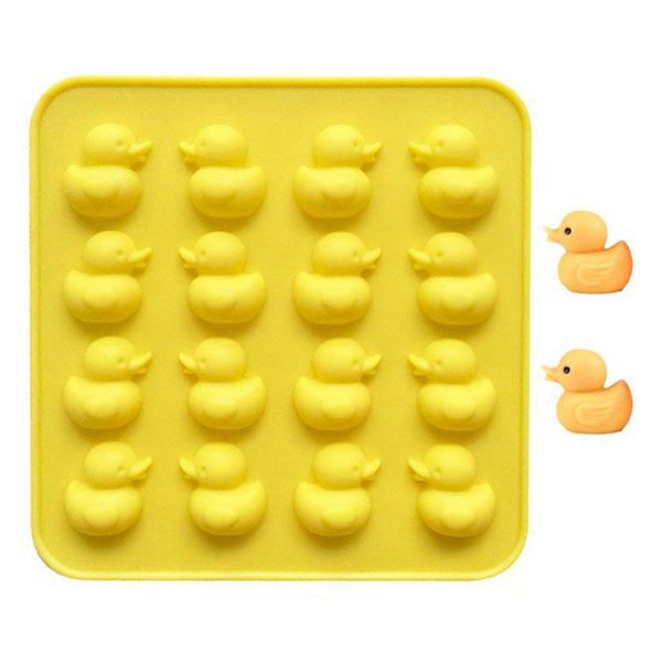 Molde de Silicone para Cozimento de Pato 3D Molde para Bolo Ducks Series Moldes de Chocolate BPA Free DIY Tools Bakeware Mini Fondant Moldes Amarelo 122003