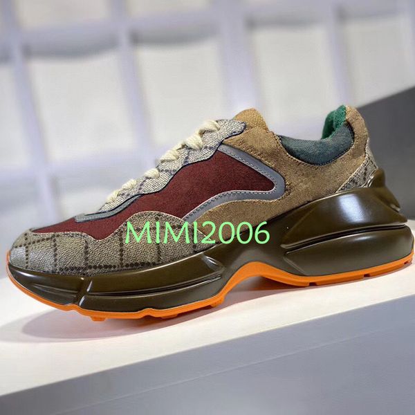 

мужского ритон повседневной обувь папа sneaker paris fashion luxury женщины конструктора обувь платформа спорт лоскутных буквы веб печать 35, Black