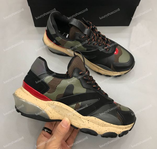 

2019 men s bounce camouflage casual shoes designer silver dark grey nero trainers walking sneakers shoes with box, Red;white