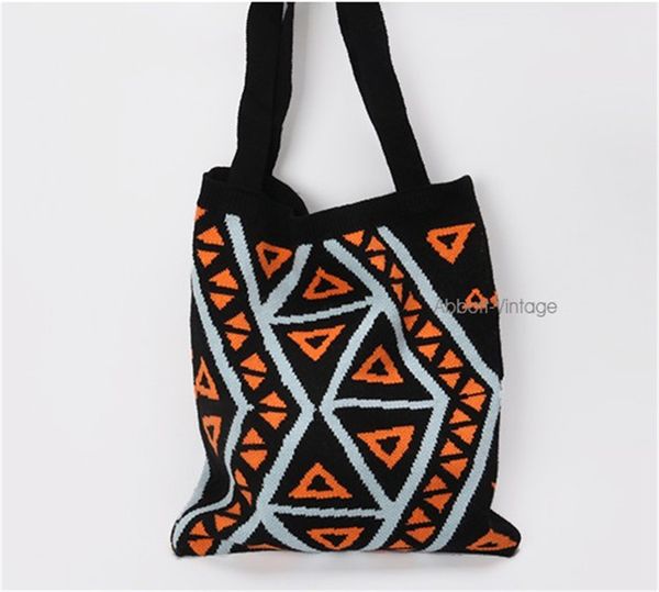 

роскошная женская мешки плеча конструктора мешка плеча vintage напечатанных мешок женщин wool одно плечо сумка для рук сплетенный кролика во