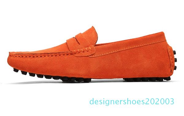 

mens genuine leather shoes suede loafer big size official shoes gentle mens travel walk shoe casual comfort breath shoes for men s03, Black