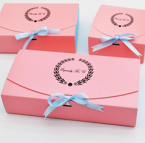 10 pcs especialmente para u caixa de papel de bolo de papel rosa caixa de festa caixa de embalagem para cookie de chocolate pacote de doces casamento embalagem