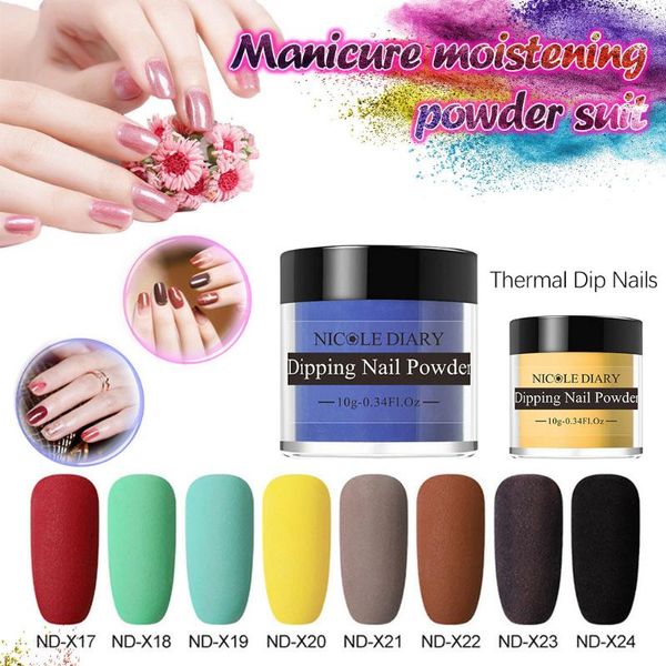 

nail art glitter matte dipping nail powder glitters pigment dust art decorations nails glitter dip powder 8 colour, Silver;gold