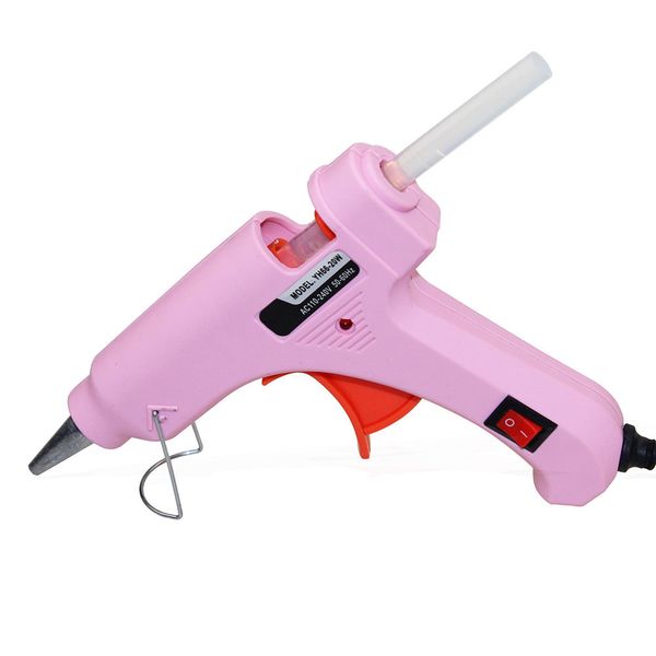 

20w eu/us pink handy professional high temp heater 20w glue gun repair heat tool with melt glue sticks