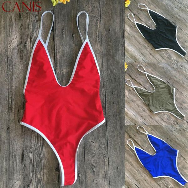 

women one-piece high cut thong leotard swimsuit bikini bodysuit swimwear new