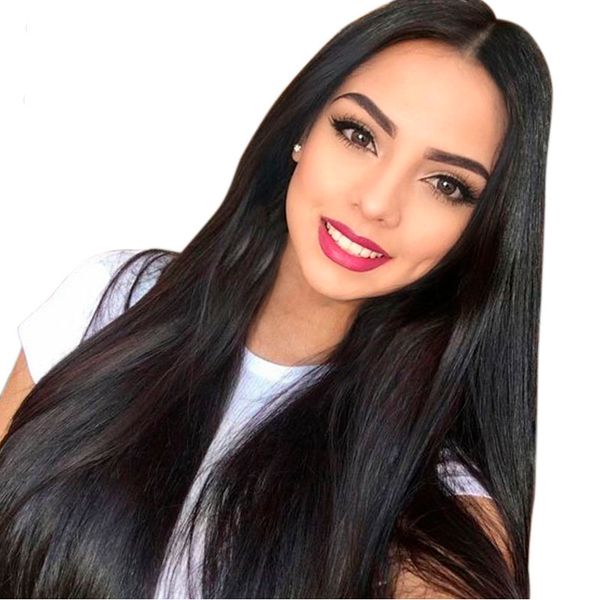 

13*6 lace front wigs with baby hair for women brazilian remy lace front human hair wigs bleached knots pre-plucked, Black;brown