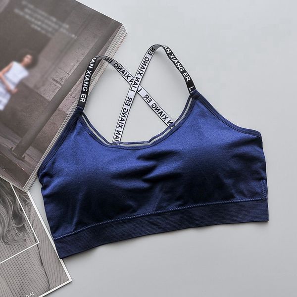 

letter print bra beauty back tanks women seamless bra female tube underwear, Black;white
