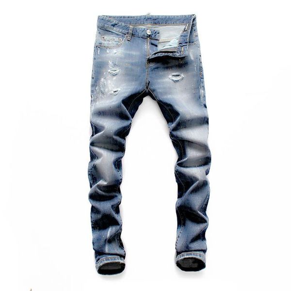 

мужские 2019 роскошь дизайнер джинсы черные рваные джинсовые штаны лучший вариант италия новый модный бренд высокого качества байкер высшего, Blue