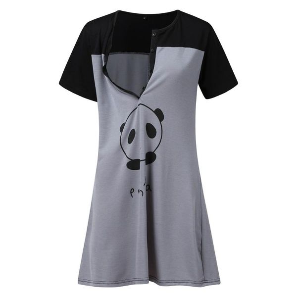 

women maternity dresses pregnant women maternity short sleeve cute print nursing nightdress breastfeeding dress pregnancy dress, White
