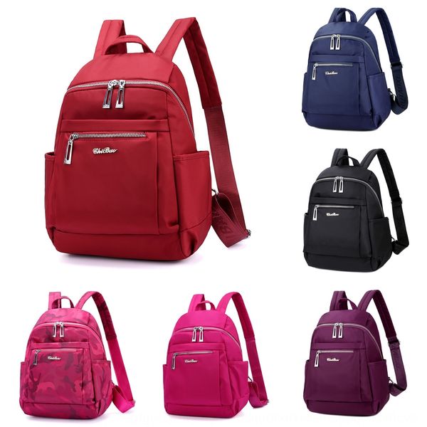 

2019 waterproof oxford cloth female nylon canvas leisure bag oxford cloth backpack student mommy leisure bag travel backpack, White