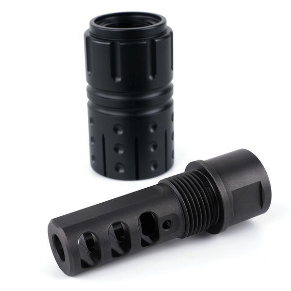 

steel 308 muzzle brake 7.62 m18x1rh with 13/16x16 sleeve 7075 aluminium