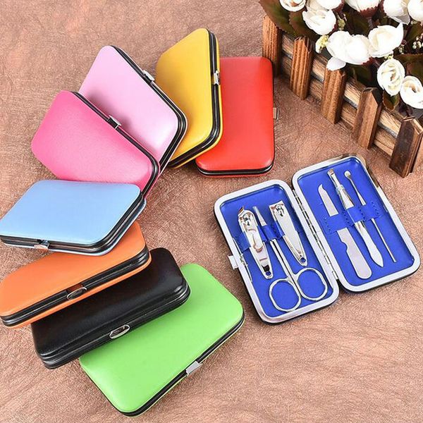 

6 pcs/set nail clipper kit scissor eyelash tweezer ear pick manicure sets party gifts and favor for guest ing