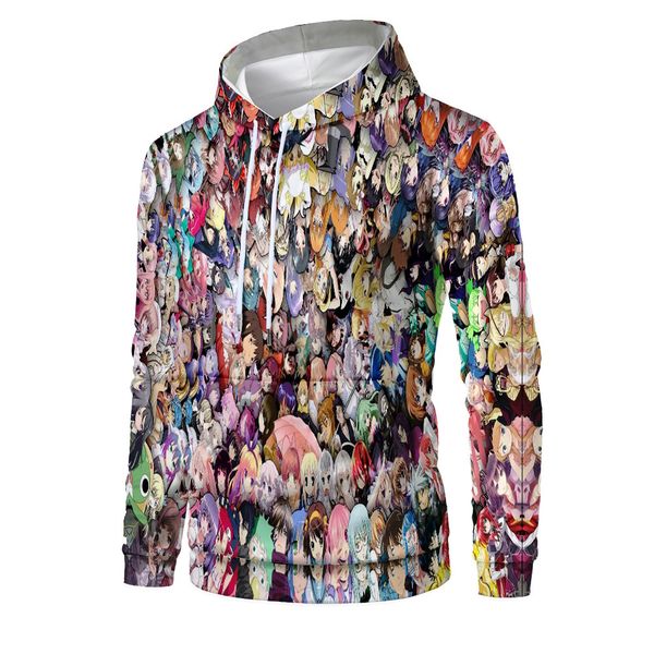 

mens designer fashion vests cartoon beauty 3d digital printing hoodie, Black