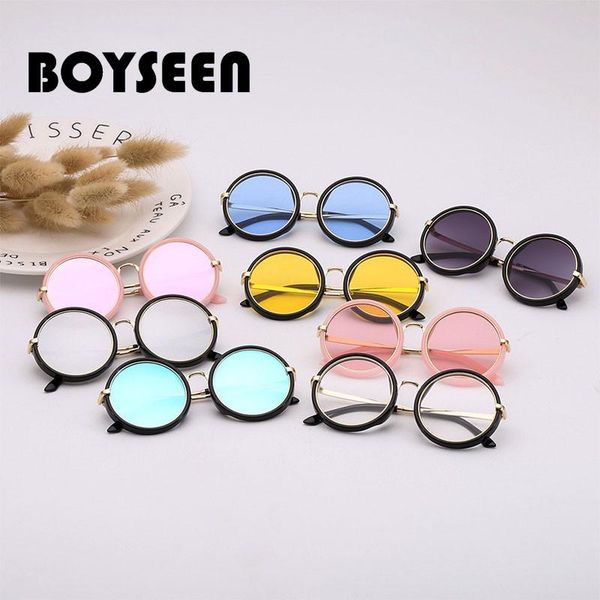

boyseen round sunglasses kids retro frame glasses children sun glasses for boys girls brand eyewear uv400 1831 yzkew, Blue