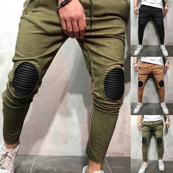

2019 новый стиль мода горячие мужские лоскутное одеяло с карманом брюки повседневные брюки хип-хоп slim fit длинные брюки карандаш, Black