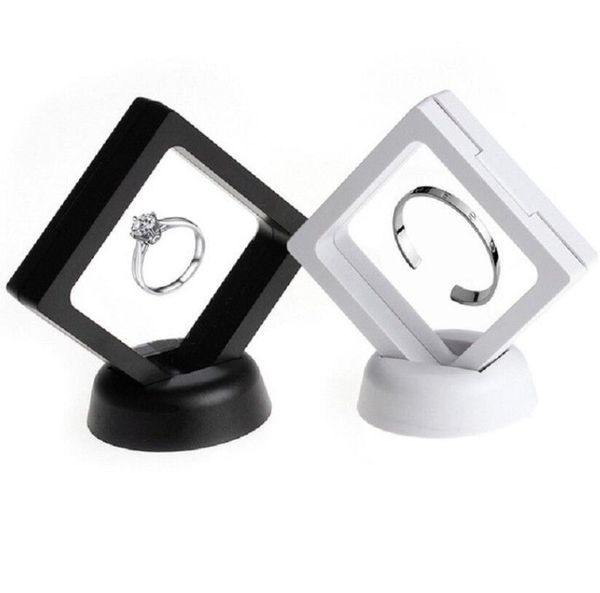 

Su pended floating di play ca e jewellery coin gem holder tand box floating di play ca e black white color kka6468