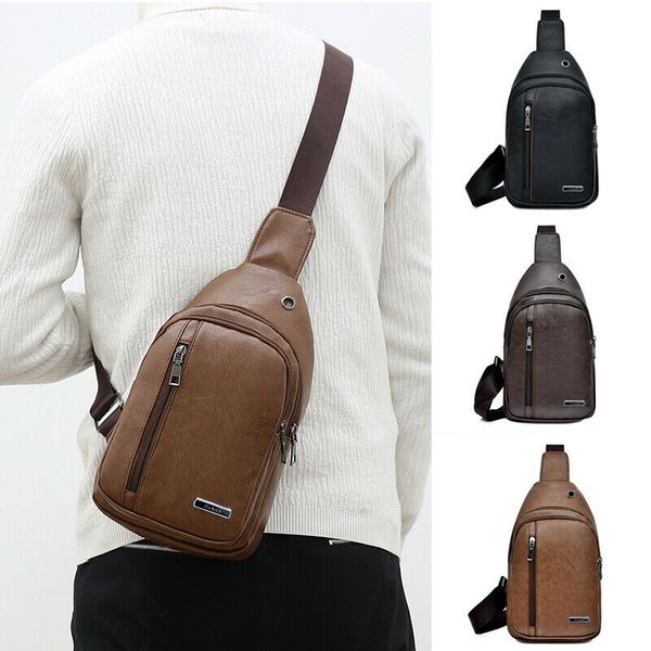 

fashion waist leather outdoor zipper waist bag chest tote purse