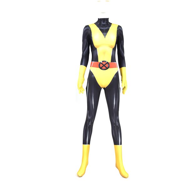 

kids kitty pryde x-men cosplay costume halloween john stewart superhero lycar zentai bodysuit catsuit jumpsuit, Black;red