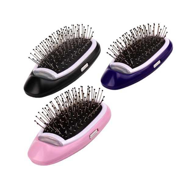 

dropshipping electric ionic hairbrush portable magic negative ionic hair comb hair styling massage brush for vip customer, Silver