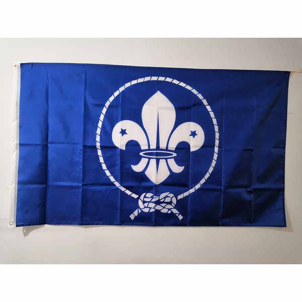 Bandeira de escoteiros 3x5 FT Boy Scout Movement Banner 90x150cm Festival Festival Presente 100D Poliéster Indoor Outdoor Flags e Banners