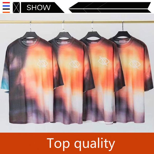 

2020 us designer high street tide brand fashion short-sleeved t-shirt tide bright angel casual short-sleeved t-shirt tie-dye man women, White;black