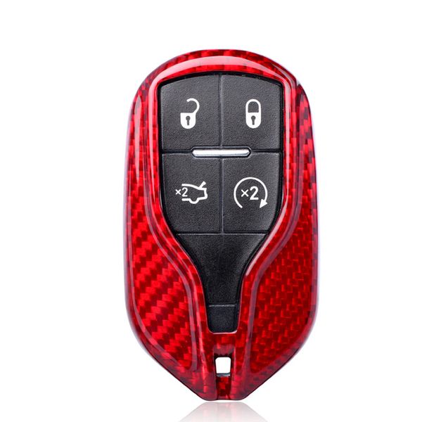 

red carbon fiber lcd car key shell cover for maserati
