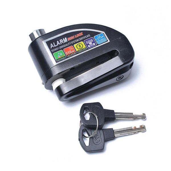 

black universal motorcycle scooter bicycle aluminum alloy anti-theft wheel disc brake lock security alarm protection