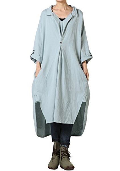 

mordenmiss women's new hi-low hem plus size dresses with pockets, Black;gray