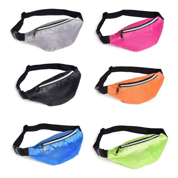 

fashion solid color delicate waist bag texture mobile phone chest pack large capacity women easy travel sport outdoor