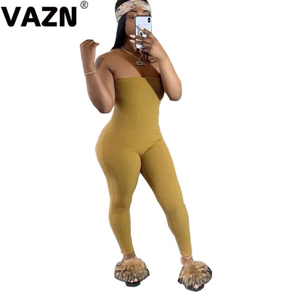 

vazn 2020 solid ribbed fitness active wear rompers womens jumpsuit fashion sleeveless workout sporty jumpsuits, Black;white