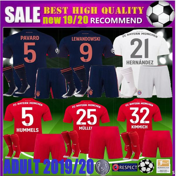 

Champion league 19 20 bayern munich occer jer ey pavard kit robben hernandez 2019 2020 lewandow ki muller men football kit hirt