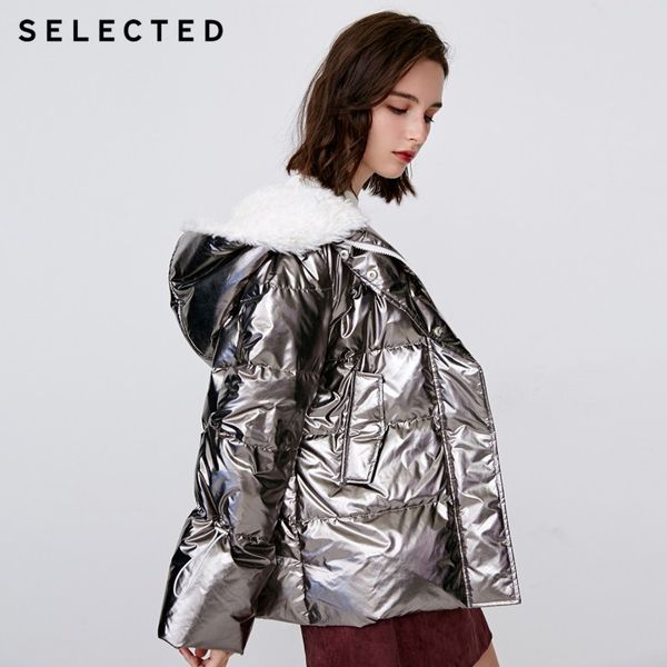 

selected women's winter duck down jacket s|418412546, Black