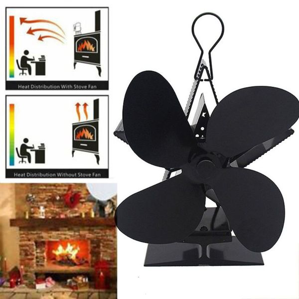 

4 blade star heat powered wood stove fan log burner fireplace quiet eco friendly