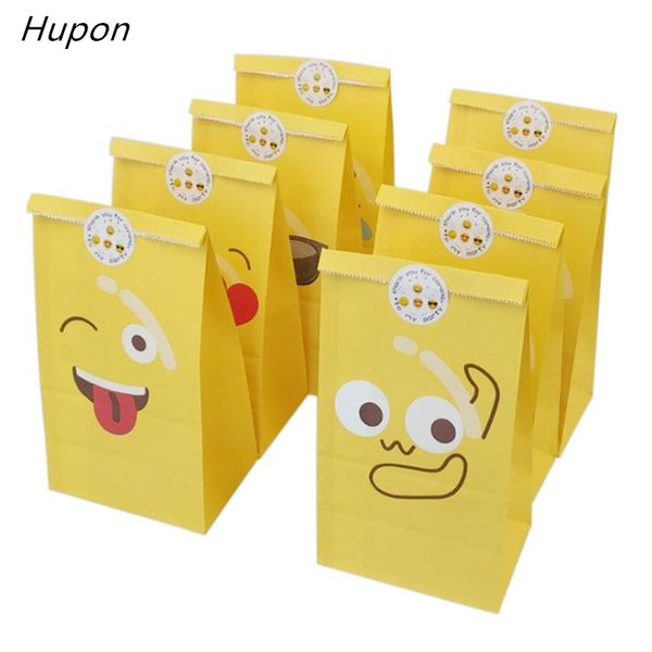 

8pcs cute gift bags birthday party decorations kids kraft paper bag for gift packaging bags candy boxes wedding favor decor