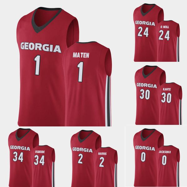 

christian harrison stitched men's georgia bulldogs william jackson ii derek ogbeide connor o'neill college basketball jersey, Black