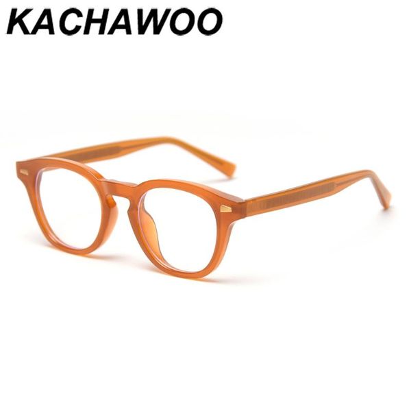 

kachawoo men's retro glasses rivet style transparent black orange women round glasses frame prescription accessories