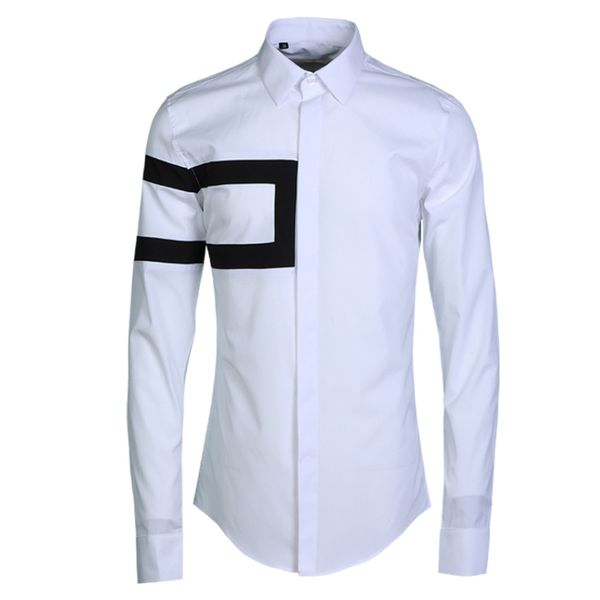 

New 2019 Original geometry color matching pattern shirt men Fashion contracted high-end men's shirts Men's Casual Shirts