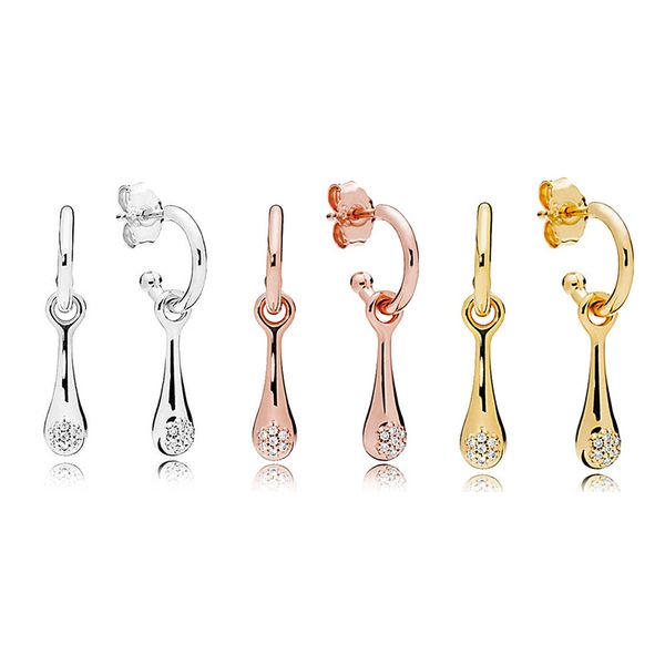 

authentic 925 sterling silver earring silver&rose&golden modern lovepods earrings for women wedding gift europe diy jewelry, Golden;silver