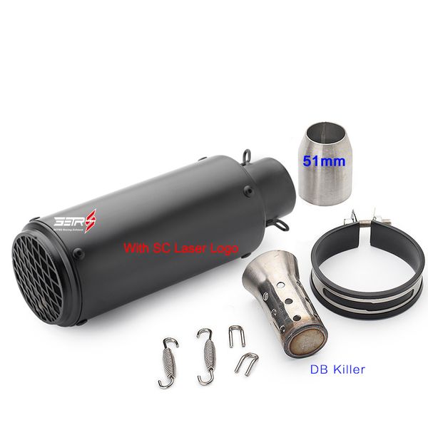 

51/60mm universal motorcycle exhaust muffler for gp project fit most motorbike for r25 r30 with db killer